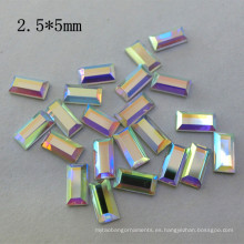 Diamante cristalino del hotfix del rectángulo de 2.5 * 5m m Rhinestone para la venta al por mayor